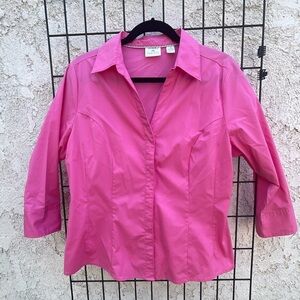 Riders by Lee Easy Care women’s 3/4 sleeve bright deep pink size medium
